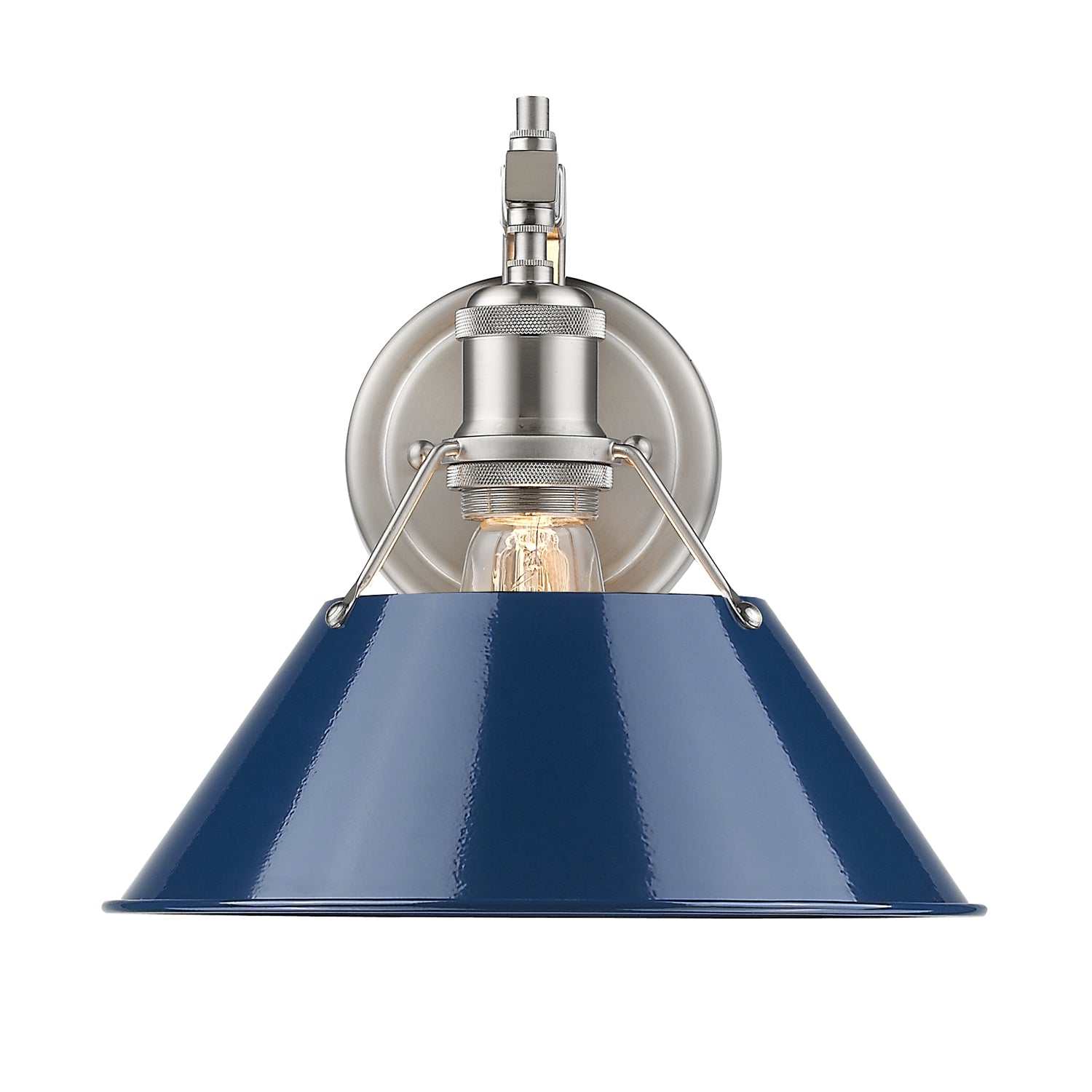 Yep by Golden Lighting Orwell 1-light Wall Sconce in Pewter and Navy Blue shade - - Golden Lighting