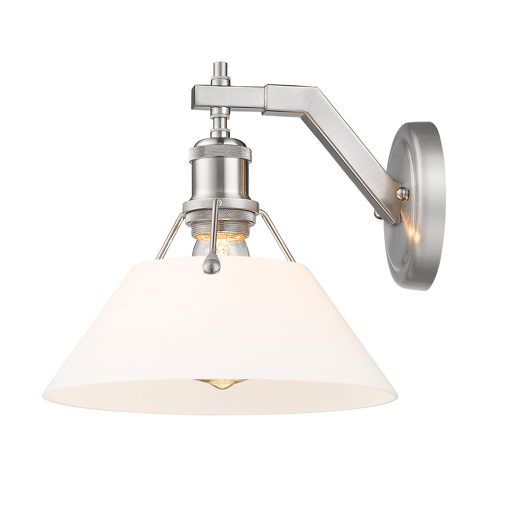 Yep by Golden Lighting Orwell 1-light Wall Sconce in Pewter and Opal Glass - - Golden Lighting