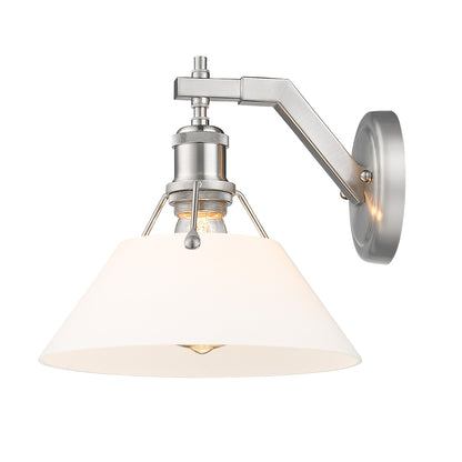 Yep by Golden Lighting Orwell 1-light Wall Sconce in Pewter and Opal Glass - - Golden Lighting