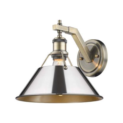 Yep by Golden Lighting Orwell 1-light Wall Sconce in Aged Brass and Chrome shade - - Golden Lighting