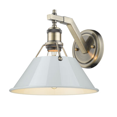 Yep by Golden Lighting Orwell 1-light Wall Sconce in Aged Brass and Dusky Blue shade - Default Title - Golden Lighting