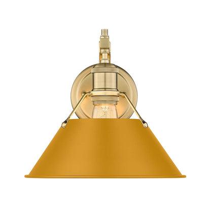 Yep by Golden Lighting Orwell 1-light Wall Sconce in Brushed Champagne Brass and Auric Yellow shade - - Golden Lighting