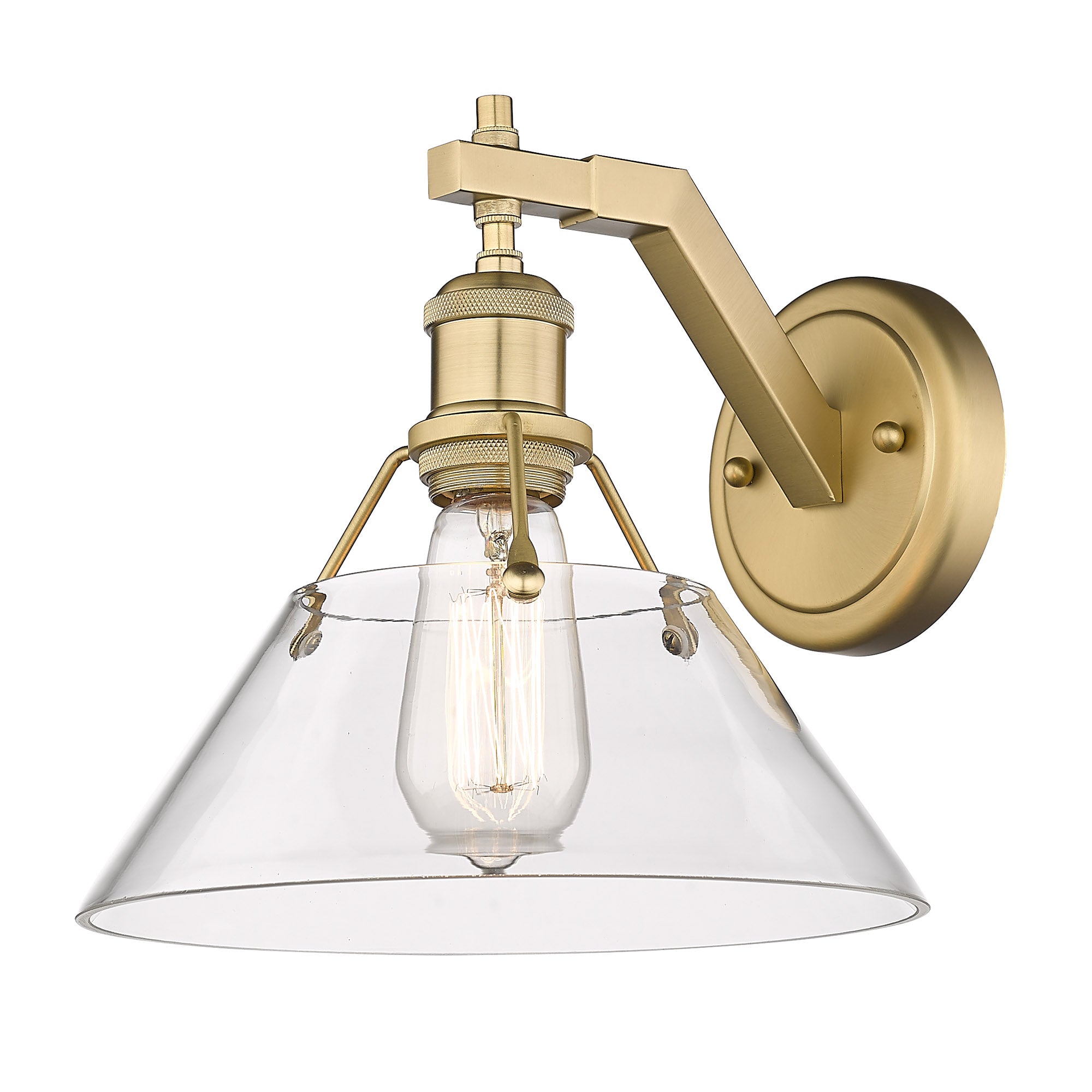 Orwell 1-Light Wall Sconce in Brushed Champagne Bronze with Clear Glass - - Golden Lighting