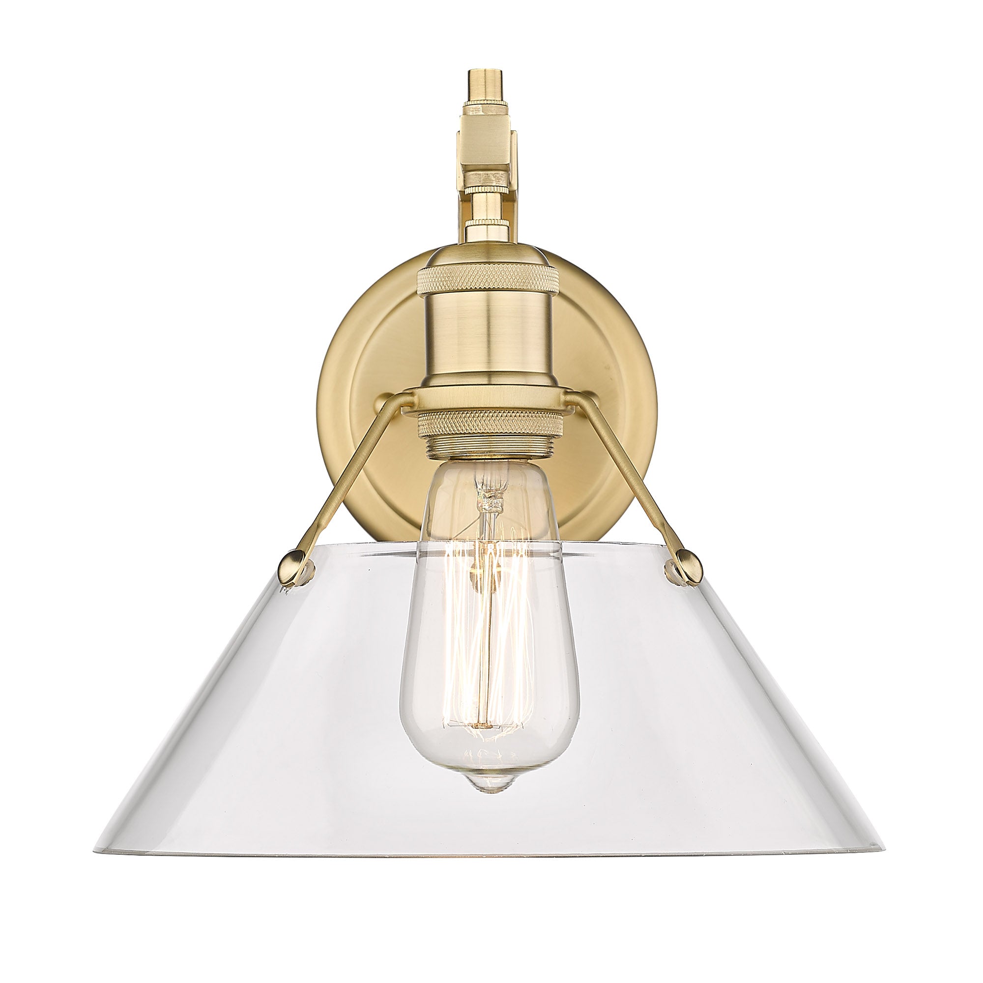 Orwell 1-Light Wall Sconce in Brushed Champagne Bronze with Clear Glass - Brushed Champagne Bronze / Clear Glass / Clear - Golden Lighting