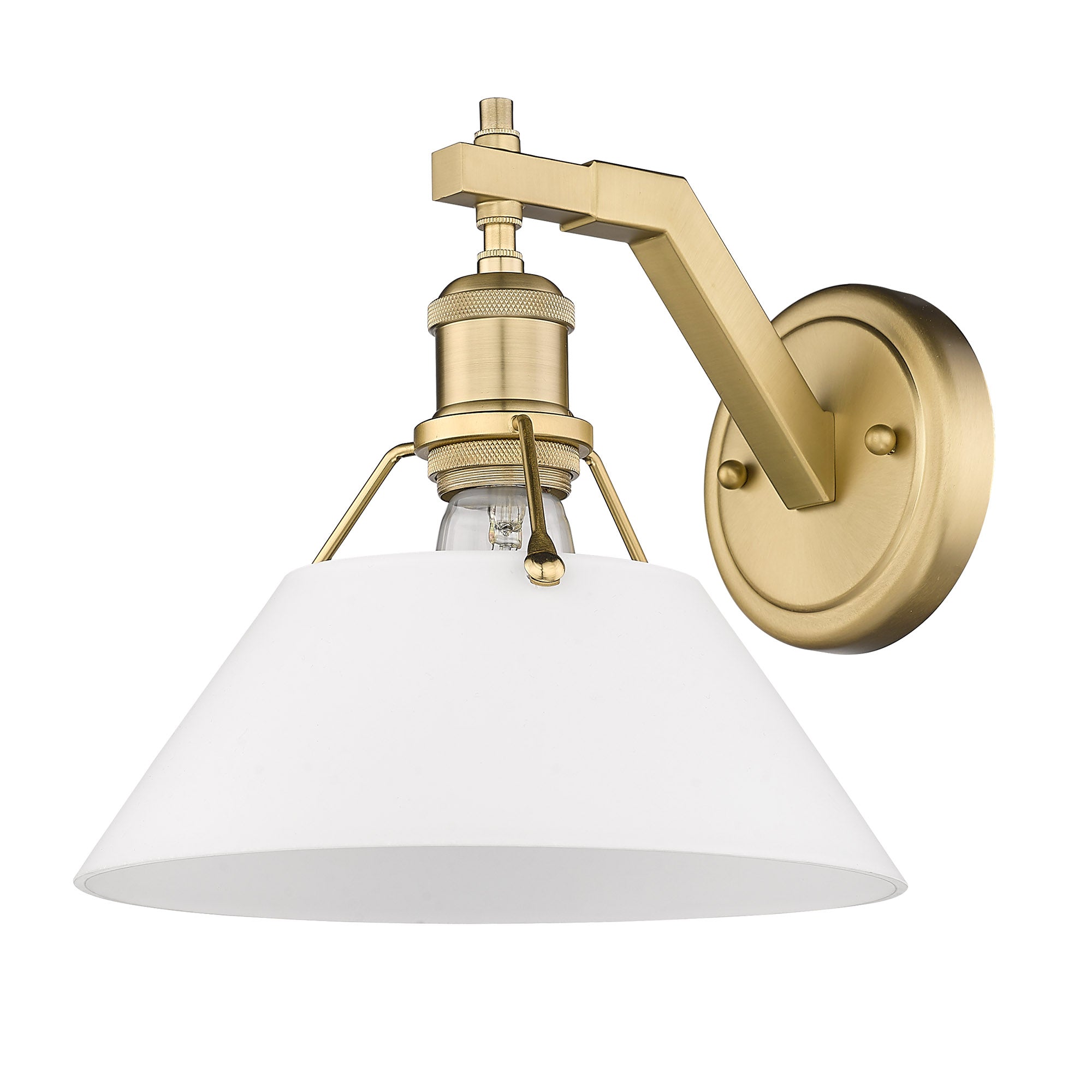 Yep by Golden Lighting Orwell 1-light Wall Sconce in Brushed Champagne Brass and Opal Glass - Default Title - Golden Lighting