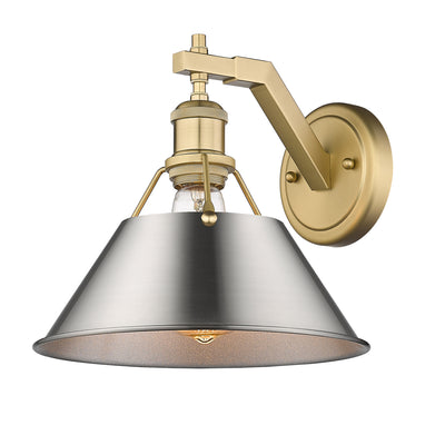 Yep by Golden Lighting Orwell 1-light Wall Sconce in Brushed Champagne Brass and Pewter shade - Default Title - Golden Lighting