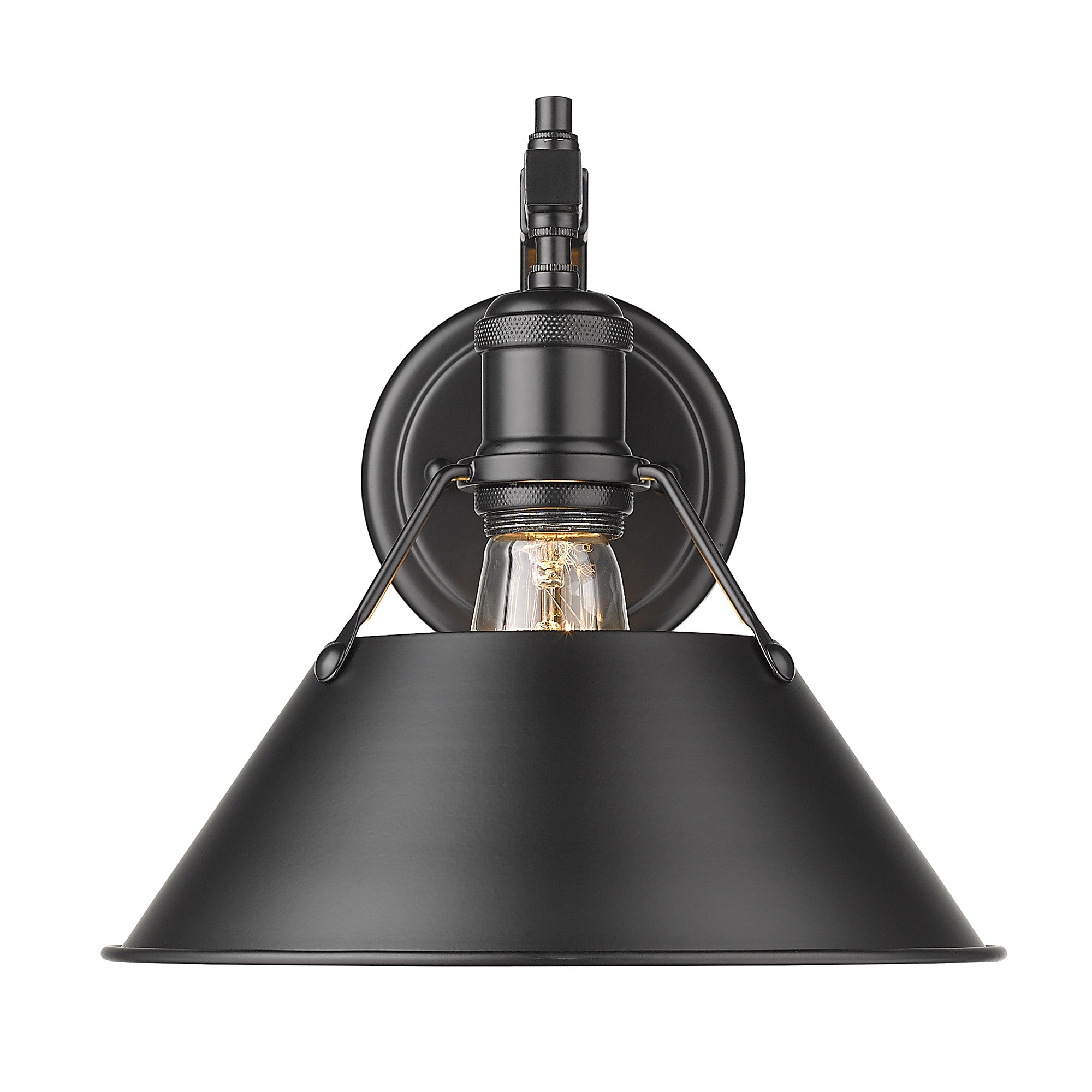 Orwell 1-Light Wall Sconce in Matte Black - - Golden Lighting