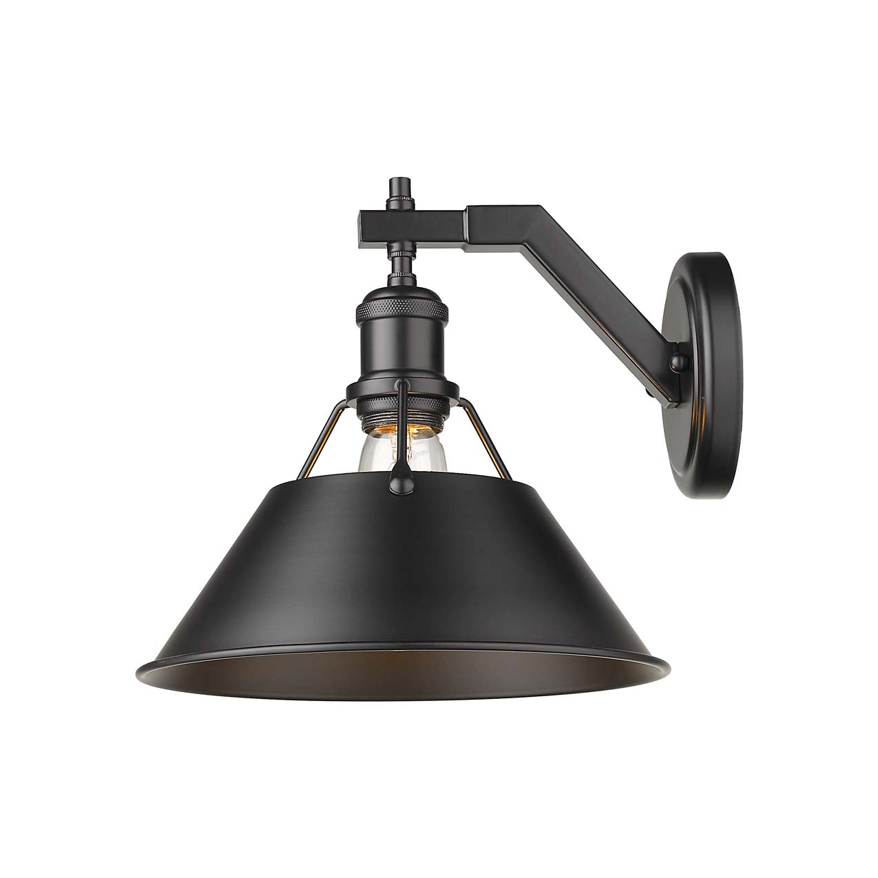 Yep by Golden Lighting Orwell 1-light Wall Sconce in Matte Black - - Golden Lighting
