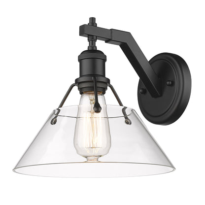 Yep by Golden Lighting Orwell 1-light Wall Sconce in Matte Black and Clear Glass - Default Title - Golden Lighting