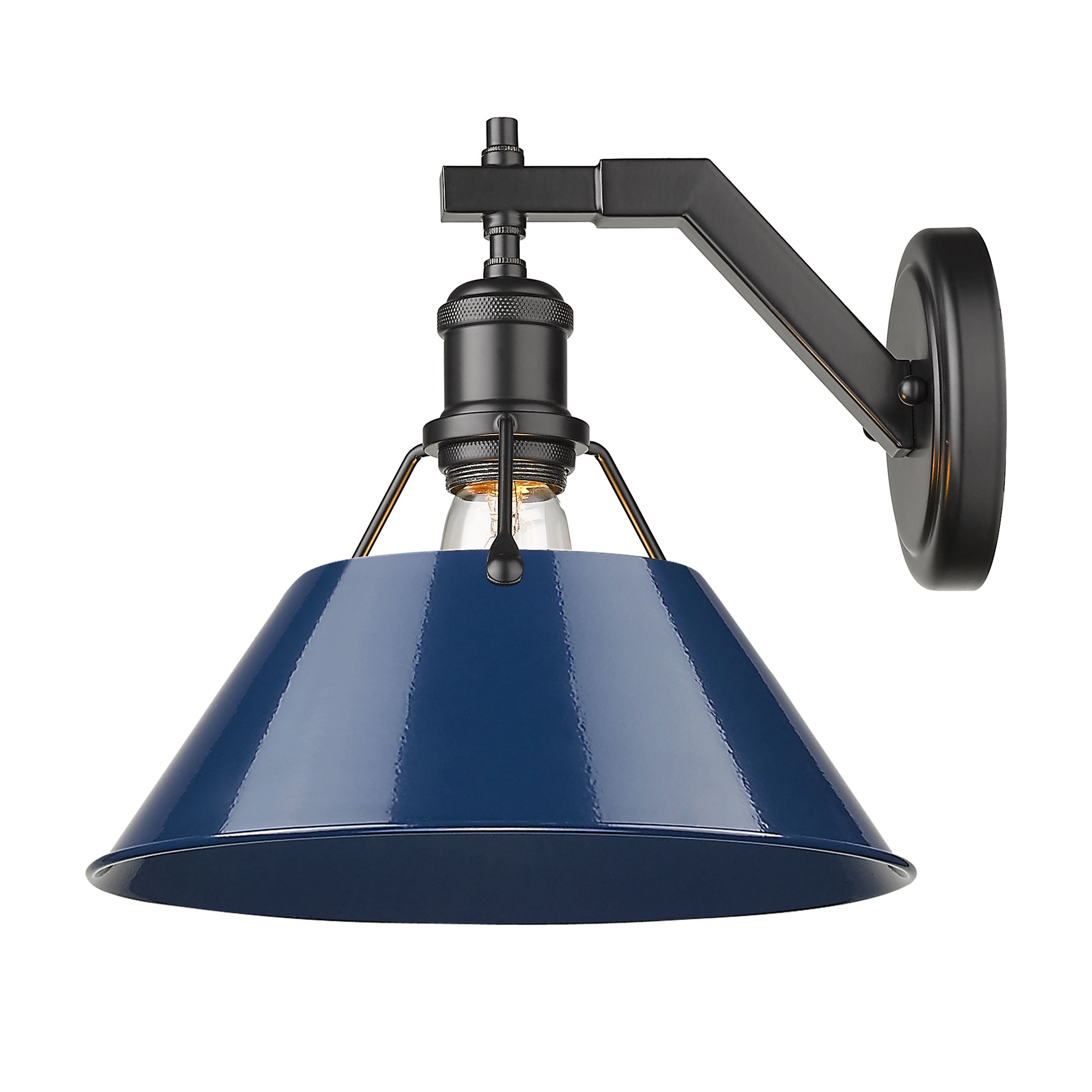 Yep by Golden Lighting Orwell 1-light Wall Sconce in Matte Black and Navy Blue shade - - Golden Lighting