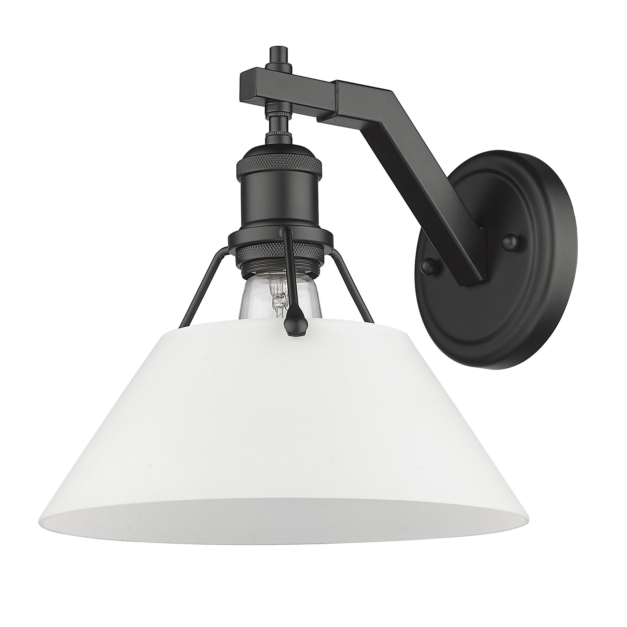 Orwell 1-Light Wall Sconce in Matte Black with Opal Glass - - Golden Lighting