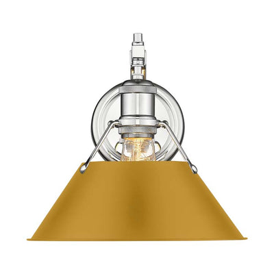 Yep by Golden Lighting Orwell 1-light Wall Sconce in Chrome and Auric Yellow shade - - Golden Lighting