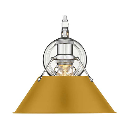 Yep by Golden Lighting Orwell 1-light Wall Sconce in Chrome and Auric Yellow shade - - Golden Lighting