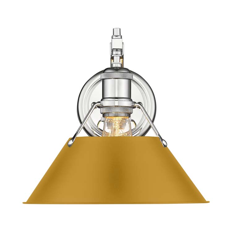 Yep by Golden Lighting Orwell 1-light Wall Sconce in Chrome and Auric Yellow shade - - Golden Lighting