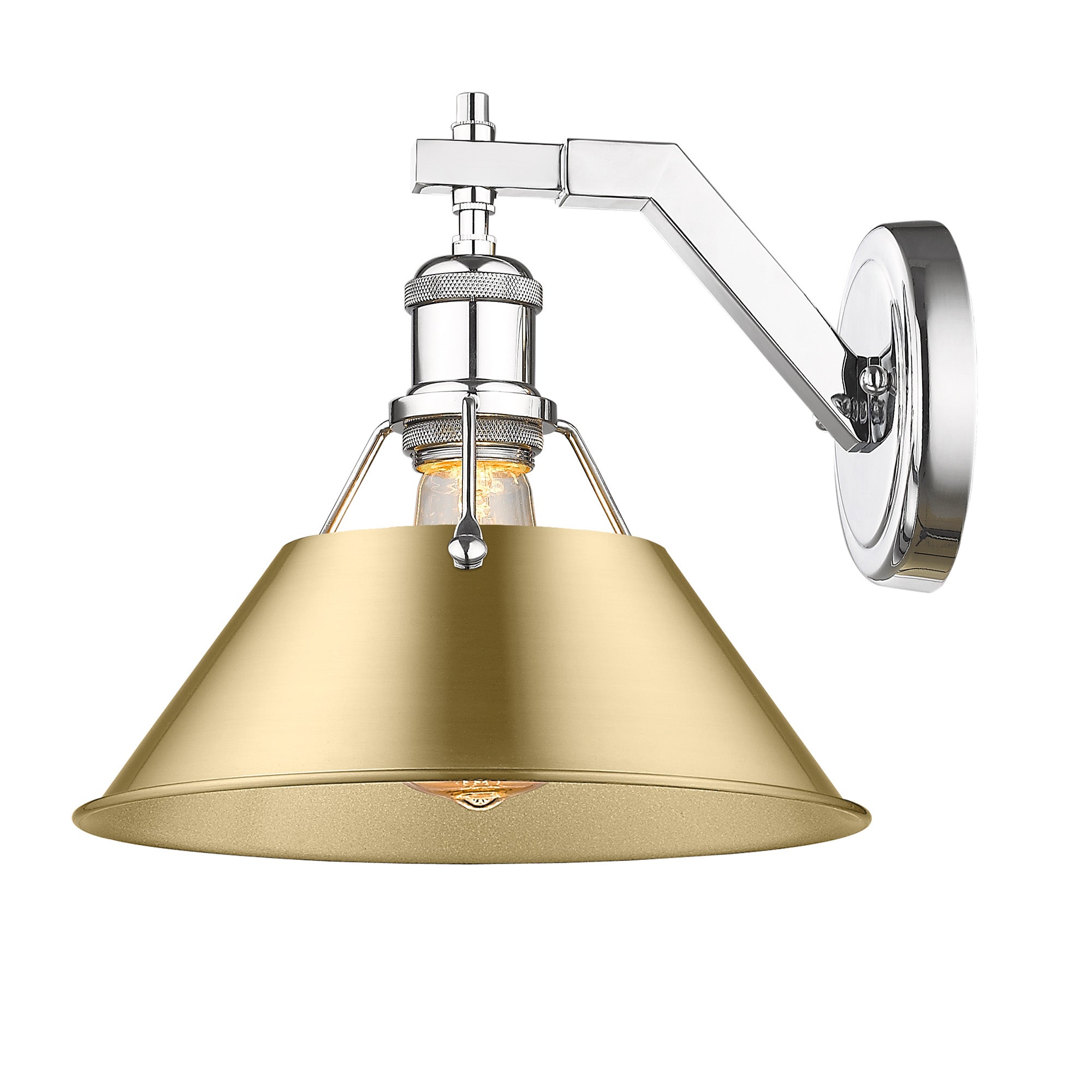 Orwell 1-Light Wall Sconce in Chrome with Brushed Champagne Bronze - Chrome / Brushed Champagne Bronze / Gold - Golden Lighting