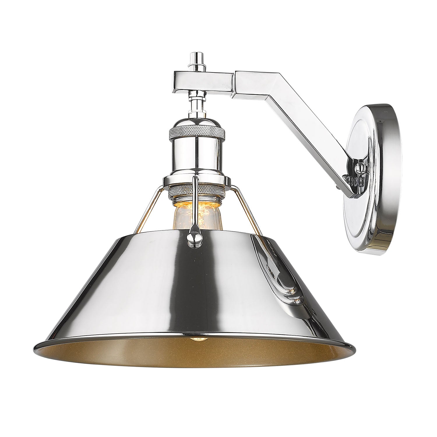 Yep by Golden Lighting Orwell 1-light Wall Sconce in Chrome - - Golden Lighting