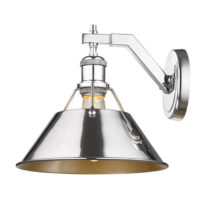 Orwell 1-Light Wall Sconce in Chrome - Chrome / Chrome / Silver - Golden Lighting