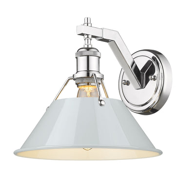 Yep by Golden Lighting Orwell 1-light Wall Sconce in Chrome and Dusky Blue shade - Default Title - Golden Lighting