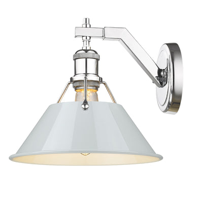 Yep by Golden Lighting Orwell 1-light Wall Sconce in Chrome and Dusky Blue shade - - Golden Lighting
