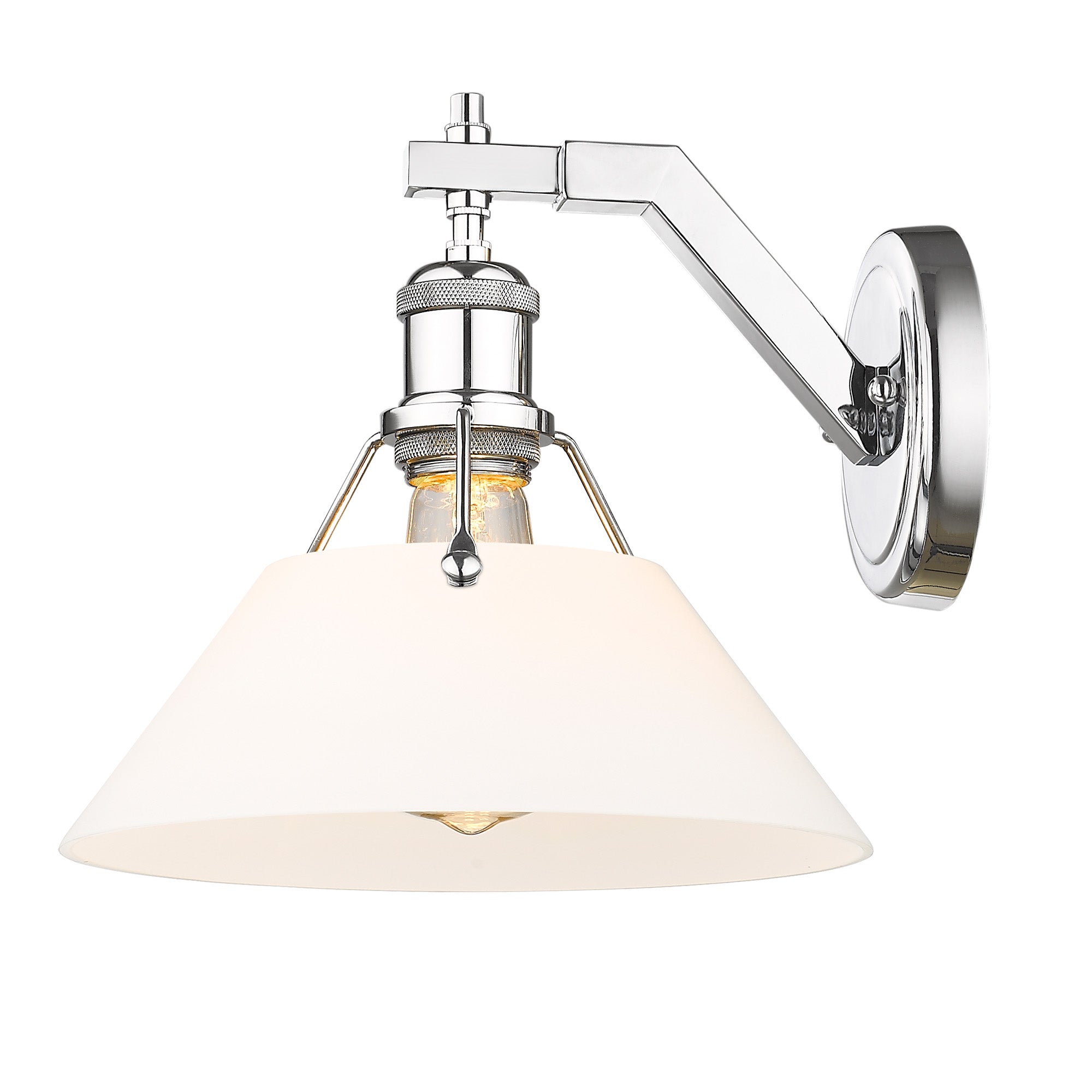 Orwell 1-Light Wall Sconce in Chrome with Opal Glass - Default Title - Golden Lighting