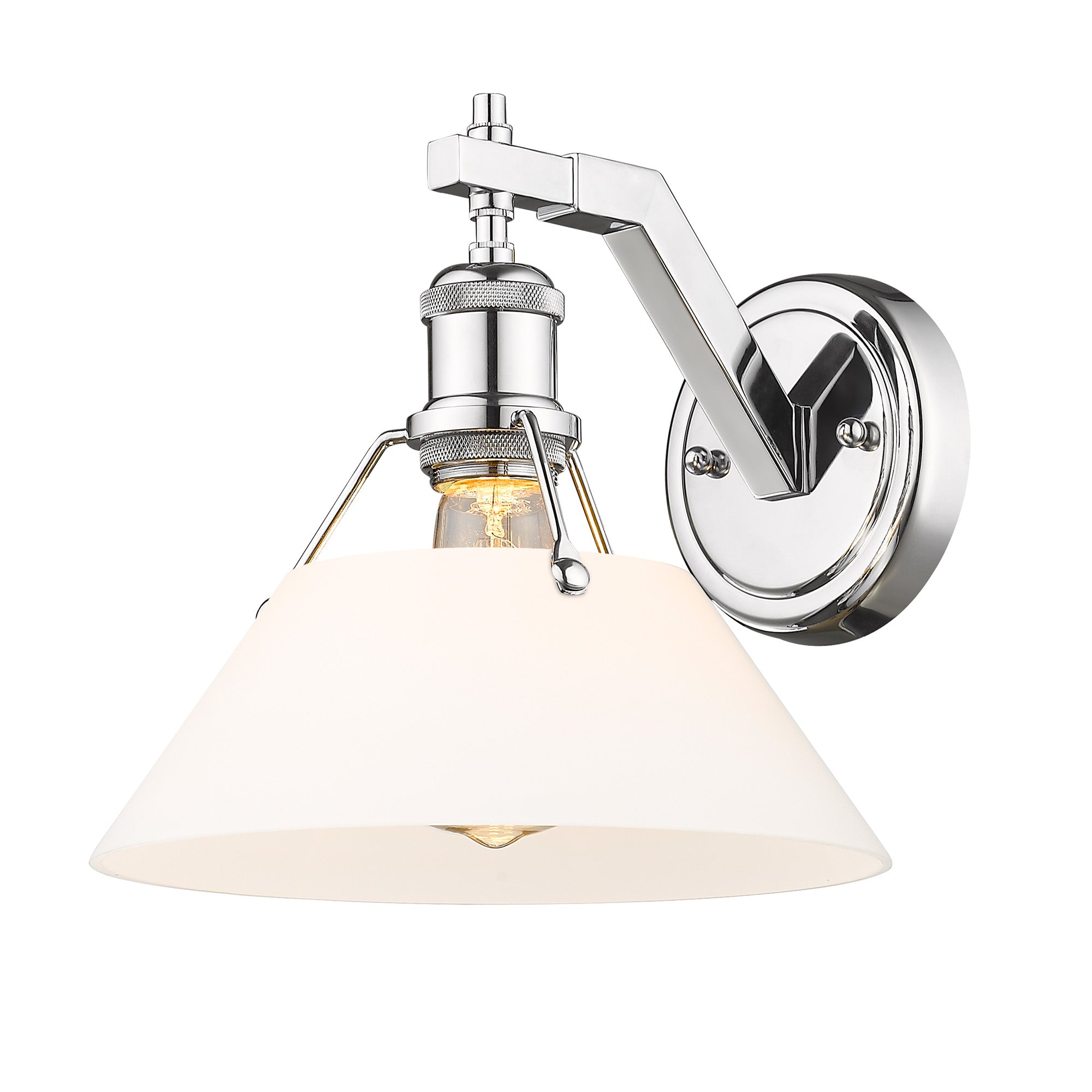 Orwell 1-Light Wall Sconce in Chrome with Opal Glass - - Golden Lighting