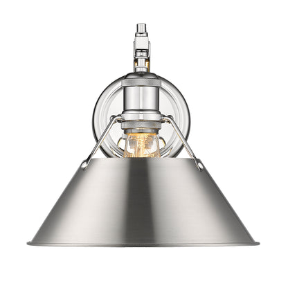 Orwell 1-Light Wall Sconce in Chrome with Pewter - - Golden Lighting