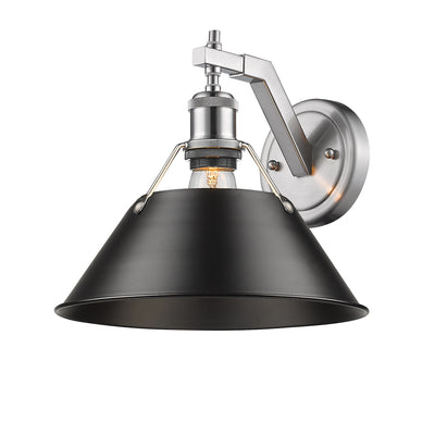 Yep by Golden Lighting Orwell 1-light Wall Sconce in Pewter and Matte Black shade - Default Title - Golden Lighting