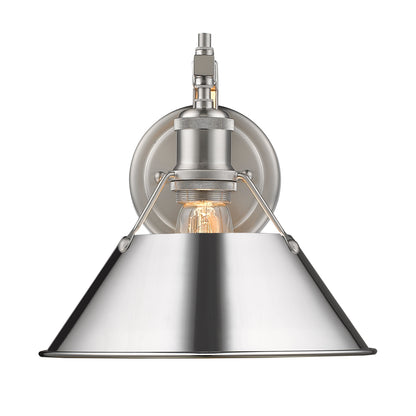 Orwell 1-Light Wall Sconce in Pewter with Chrome - - Golden Lighting