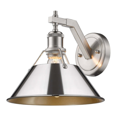 Yep by Golden Lighting Orwell 1-light Wall Sconce in Pewter and Chrome shade - Default Title - Golden Lighting