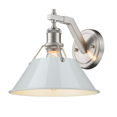 Yep by Golden Lighting Orwell 1-light Wall Sconce in Pewter and Dusky Blue shade - Default Title - Golden Lighting