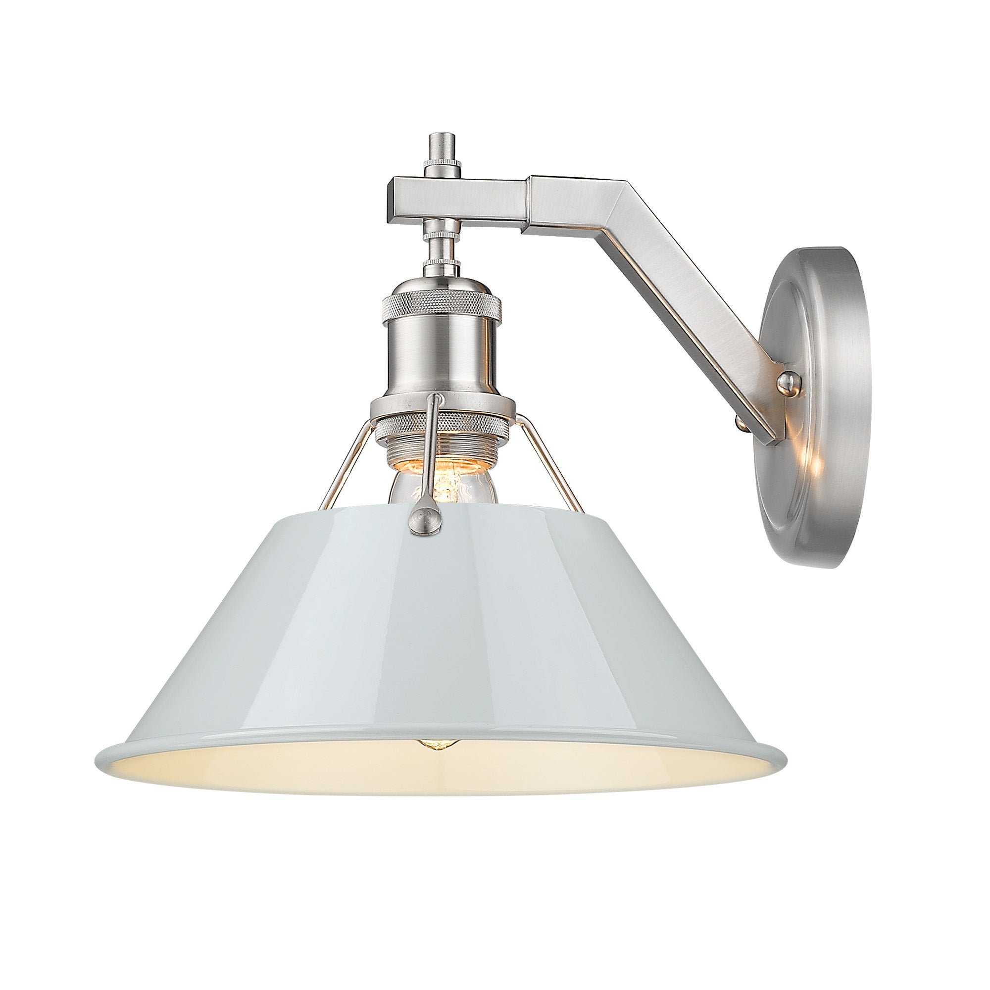 Yep by Golden Lighting Orwell 1-light Wall Sconce in Pewter and Chrome shade
