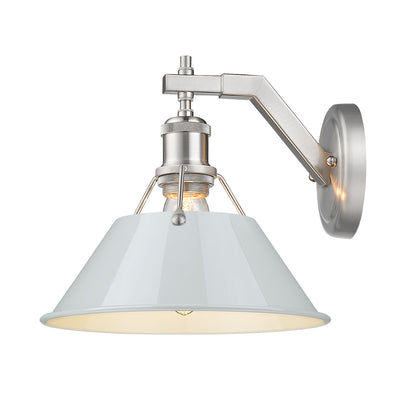 Orwell 1-Light Wall Sconce in Pewter with Dusky Blue - Default Title - Golden Lighting