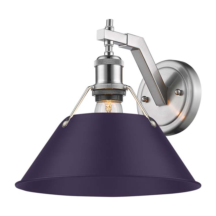 Yep by Golden Lighting Orwell 1-light Wall Sconce in Pewter and Exotic Purple shade