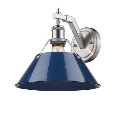 Yep by Golden Lighting Orwell 1-light Wall Sconce in Pewter and Navy Blue shade - Default Title - Golden Lighting