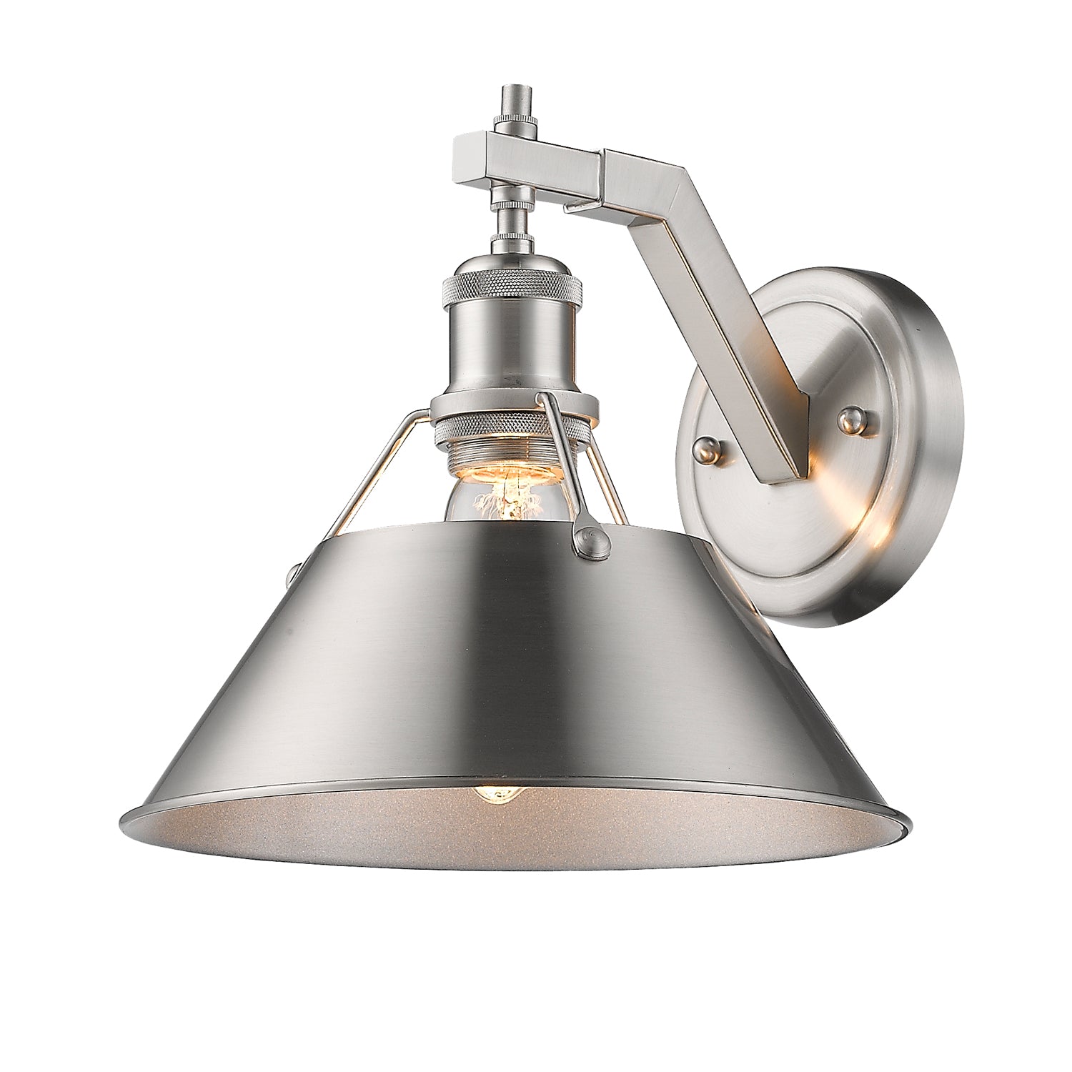 Orwell 1-Light Wall Sconce in Pewter - Pewter / Pewter / Silver - Golden Lighting