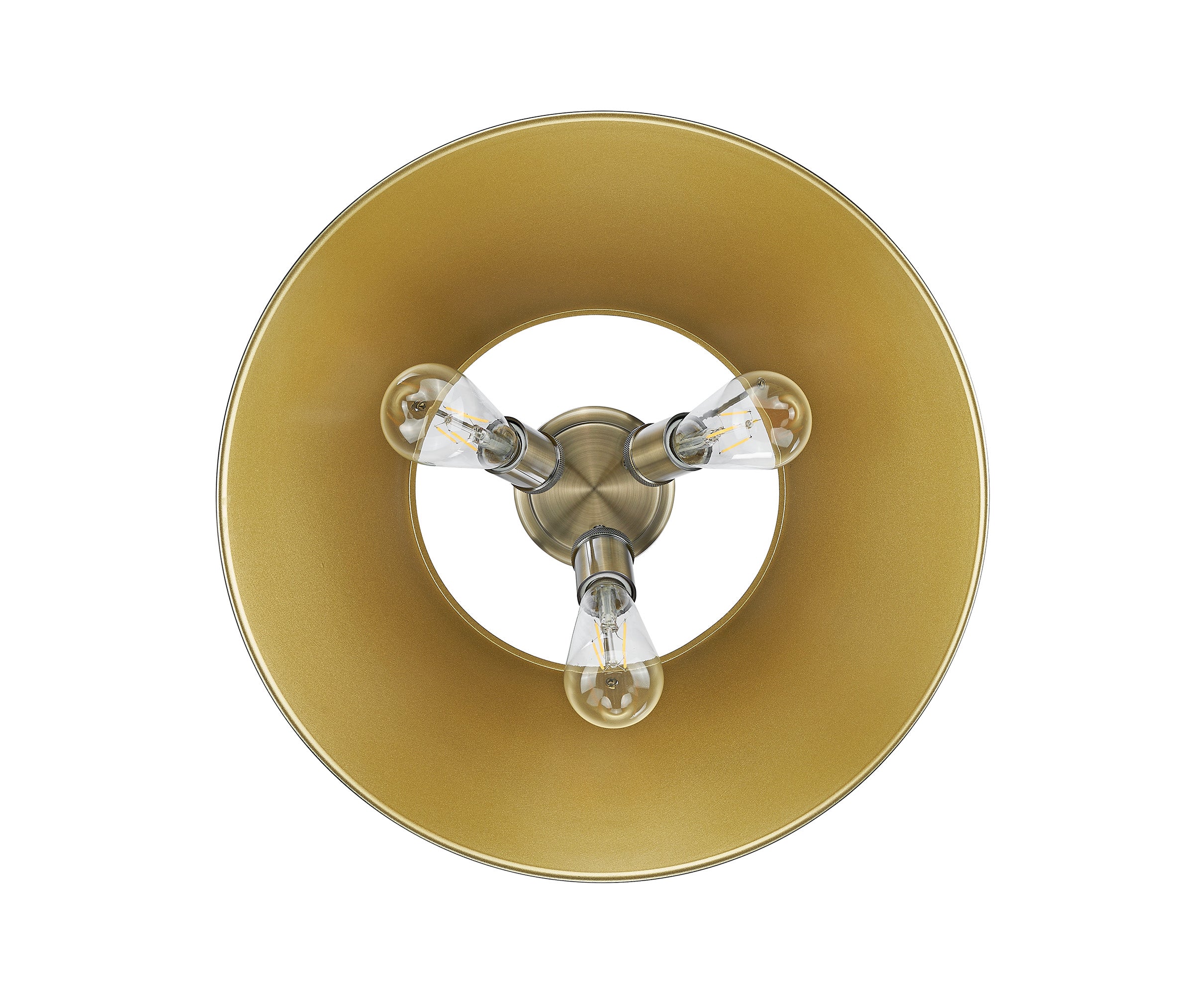 Yep by Golden Lighting Orwell 3-light Flush Mount in Aged Brass - - Golden Lighting