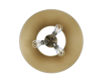 Yep by Golden Lighting Orwell 3-light Flush Mount in Aged Brass and Brushed Champagne Brass shade - - Golden Lighting