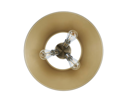 Yep by Golden Lighting Orwell 3-light Flush Mount in Aged Brass and Brushed Champagne Brass shade - - Golden Lighting