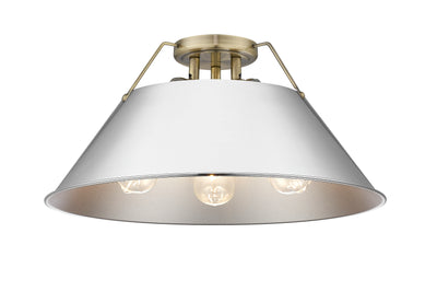 Yep by Golden Lighting Orwell 3-light Flush Mount in Aged Brass and Chrome shade - Default Title - Golden Lighting