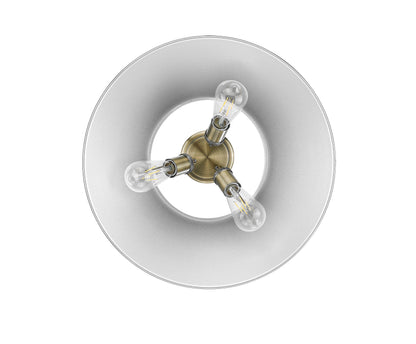 Yep by Golden Lighting Orwell 3-light Flush Mount in Aged Brass and Chrome shade - - Golden Lighting