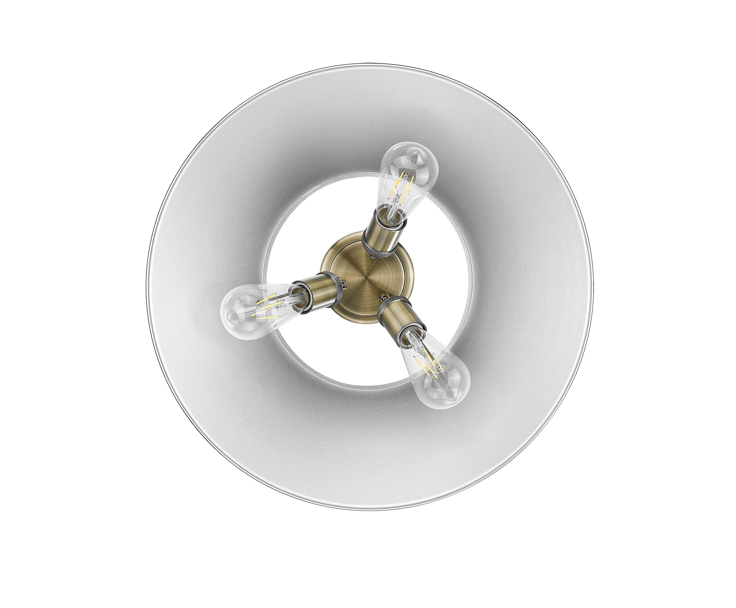 Orwell 3-Light Flush Mount in Aged Brass with Chrome - Default Title - Golden Lighting