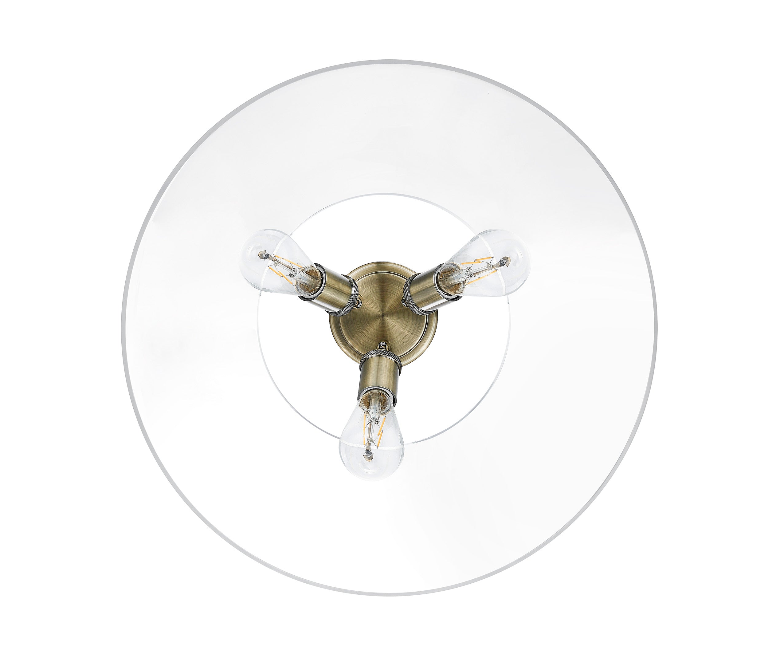 Orwell 3-Light Flush Mount in Aged Brass with Clear Glass - Aged Brass / Clear Glass / Clear - Golden Lighting