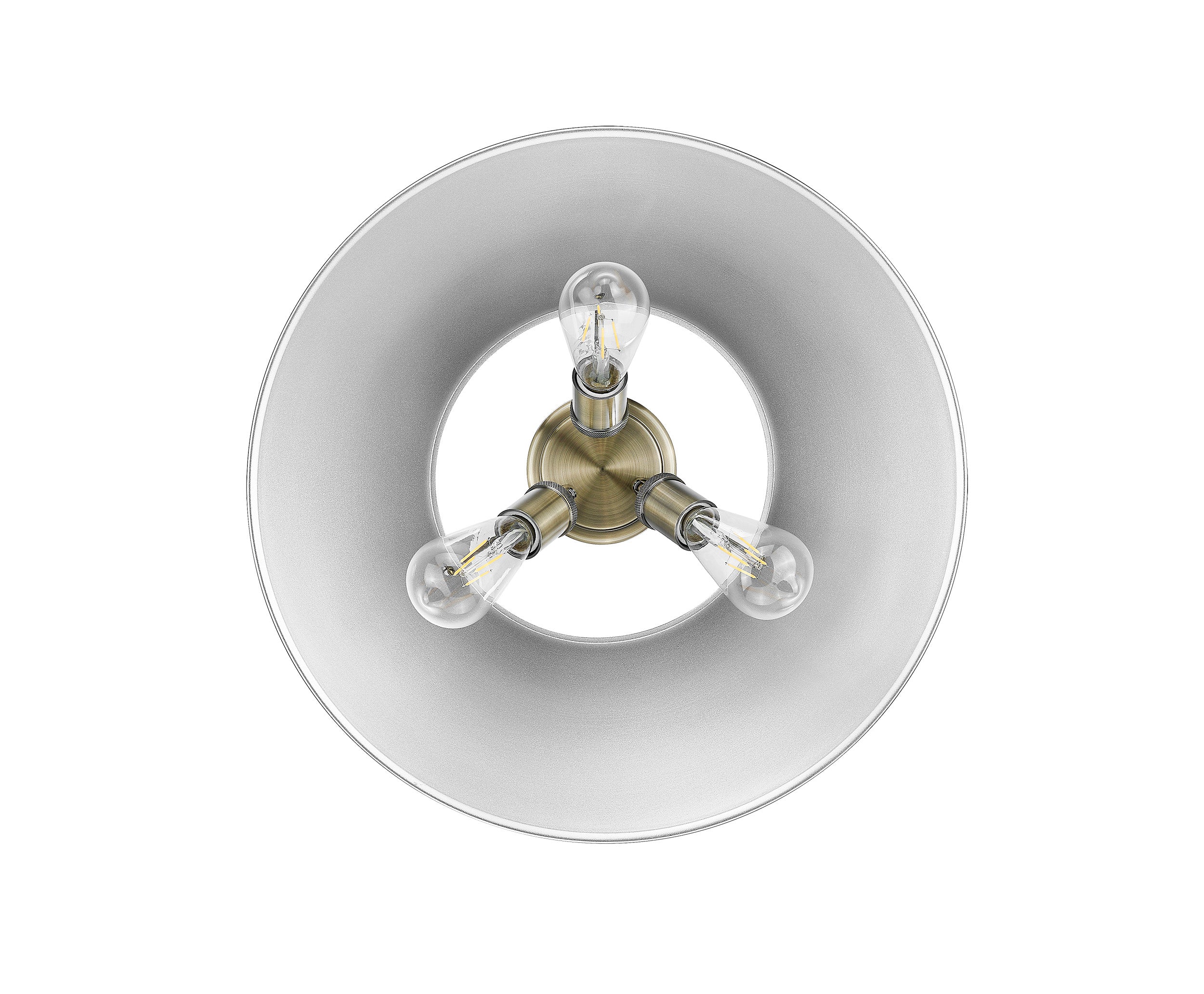 Orwell 3-Light Flush Mount in Aged Brass with Pewter - Aged Brass / Pewter / Silver - Golden Lighting