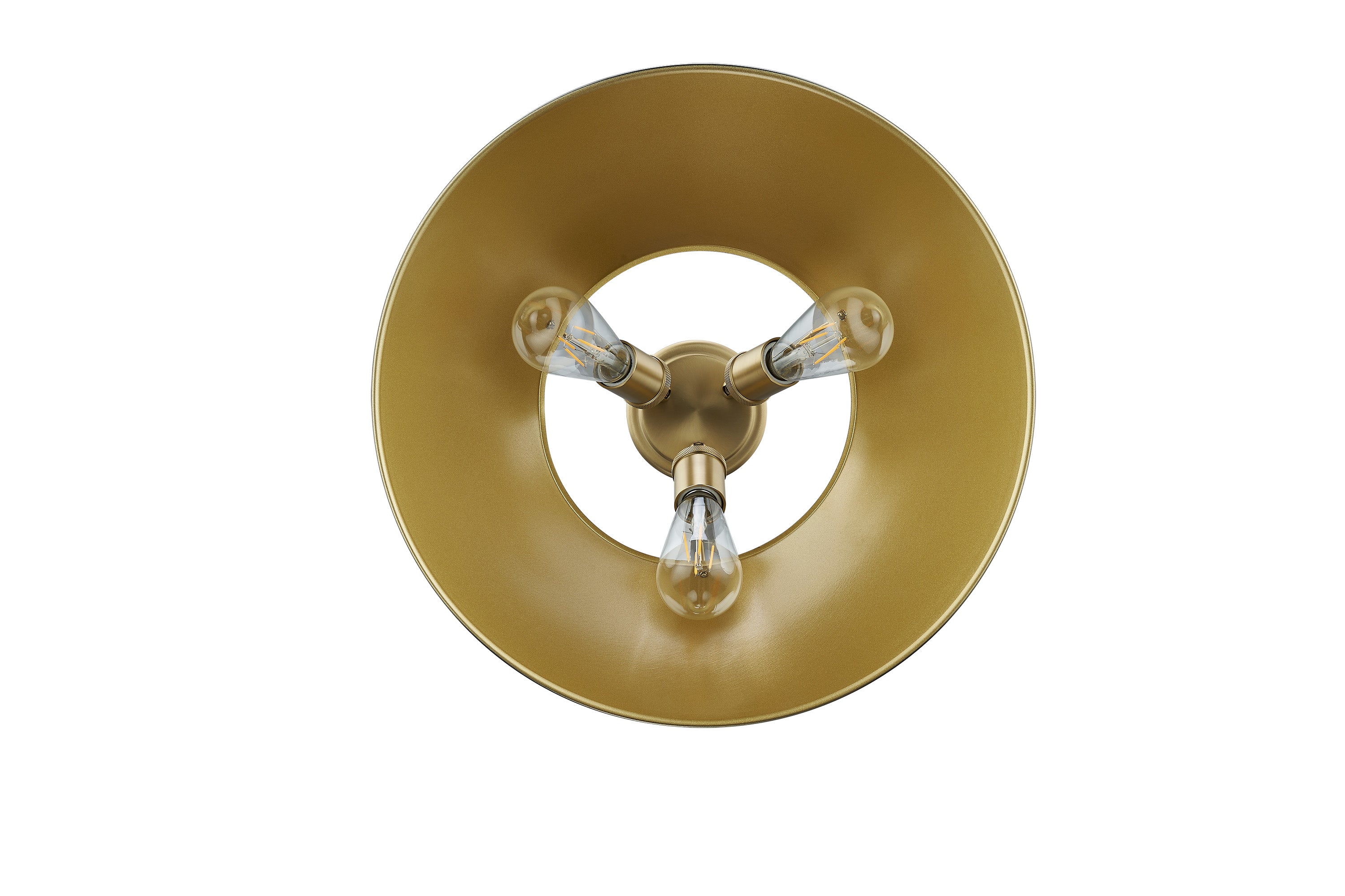 Yep by Golden Lighting Orwell 3-light Flush Mount in Brushed Champagne Brass and Aged Brass shade - - Golden Lighting