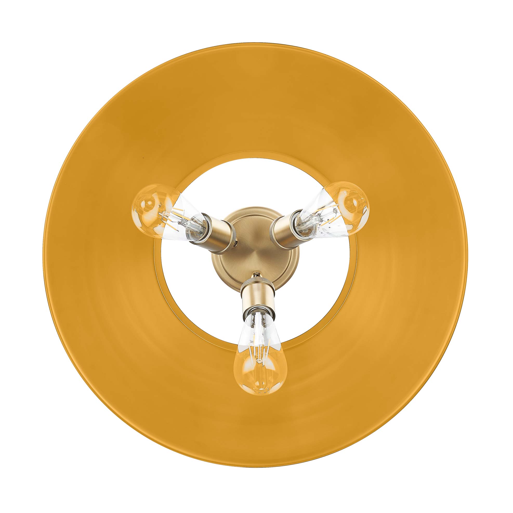 Yep by Golden Lighting Orwell 3-light Flush Mount in Brushed Champagne Brass and Auric Yellow shade - - Golden Lighting