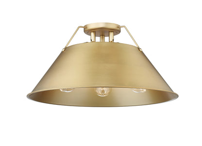 Yep by Golden Lighting Orwell 3-light Flush Mount in Brushed Champagne Brass