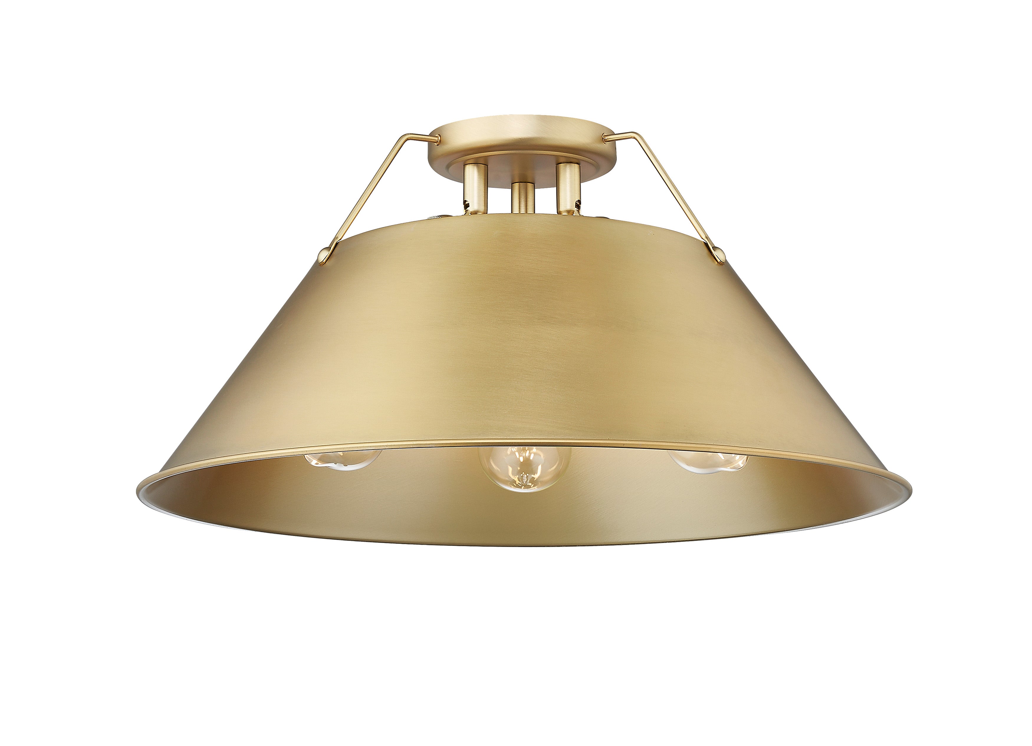 Yep by Golden Lighting Orwell 3-light Flush Mount in Brushed Champagne Brass - - Golden Lighting