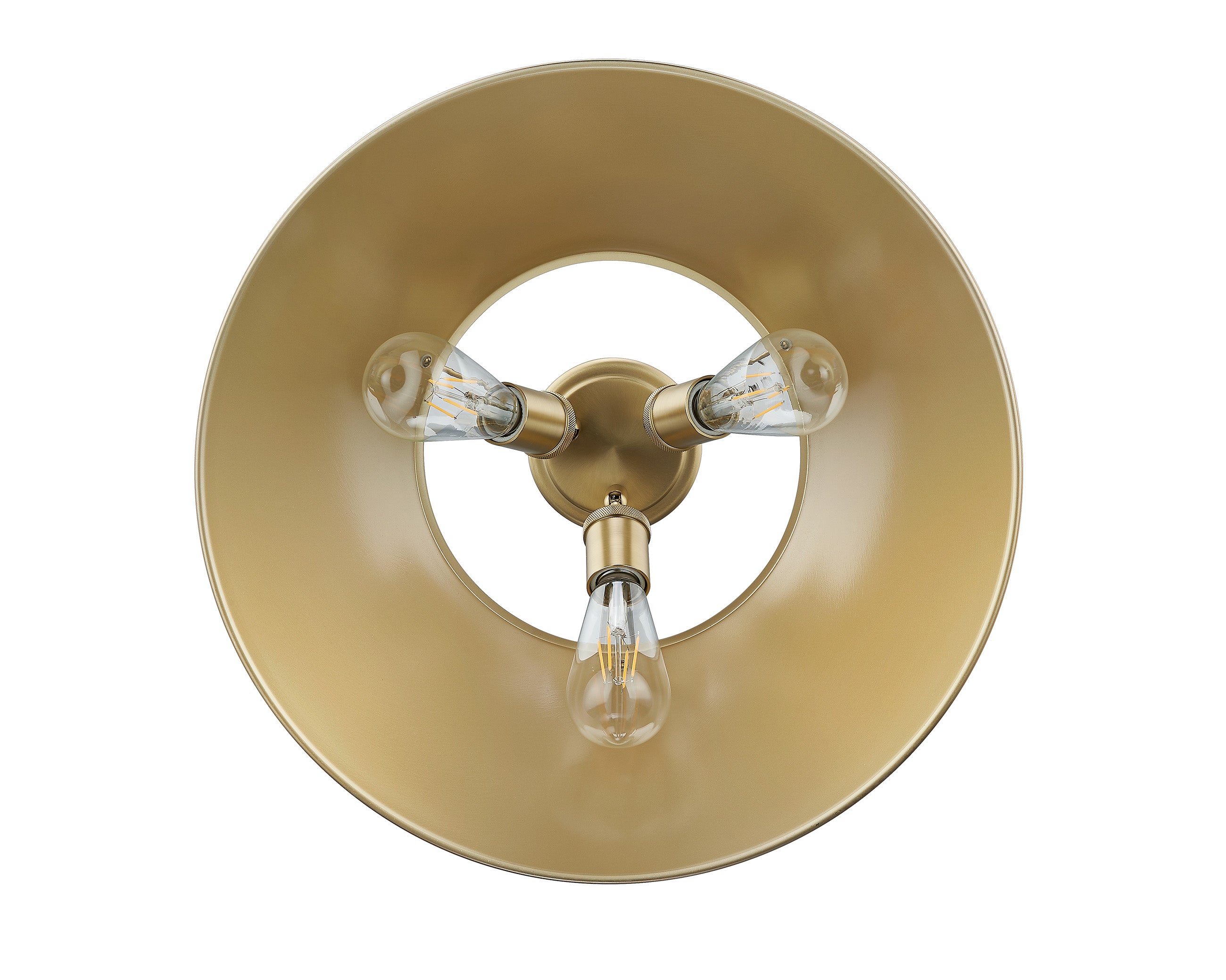 Yep by Golden Lighting Orwell 3-light Flush Mount in Brushed Champagne Brass - - Golden Lighting