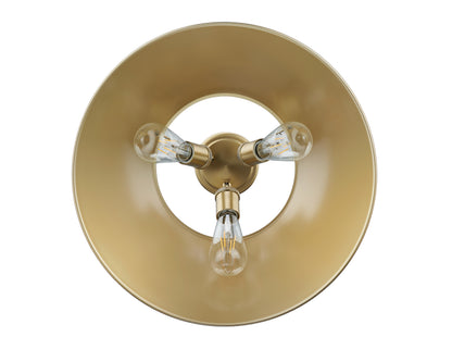 Yep by Golden Lighting Orwell 3-light Flush Mount in Brushed Champagne Brass - - Golden Lighting
