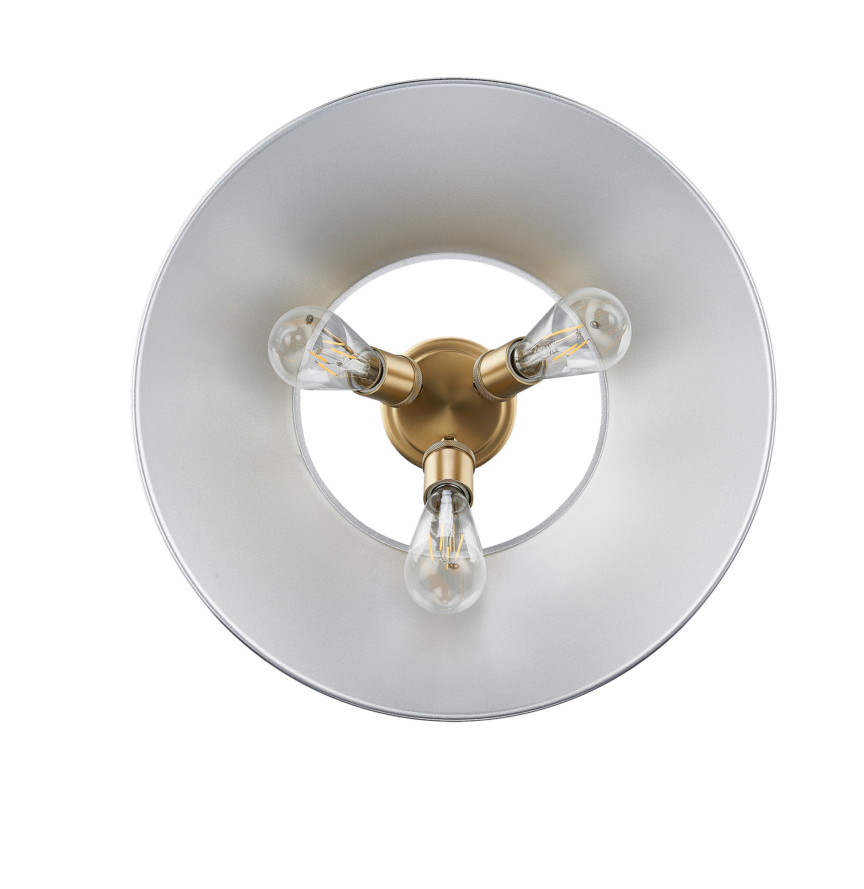 Yep by Golden Lighting Orwell 3-light Flush Mount in Brushed Champagne Brass and Chrome shade - - Golden Lighting
